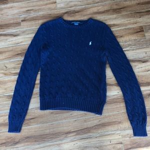 Navy Ralph Lauren Cable Knit Sweater